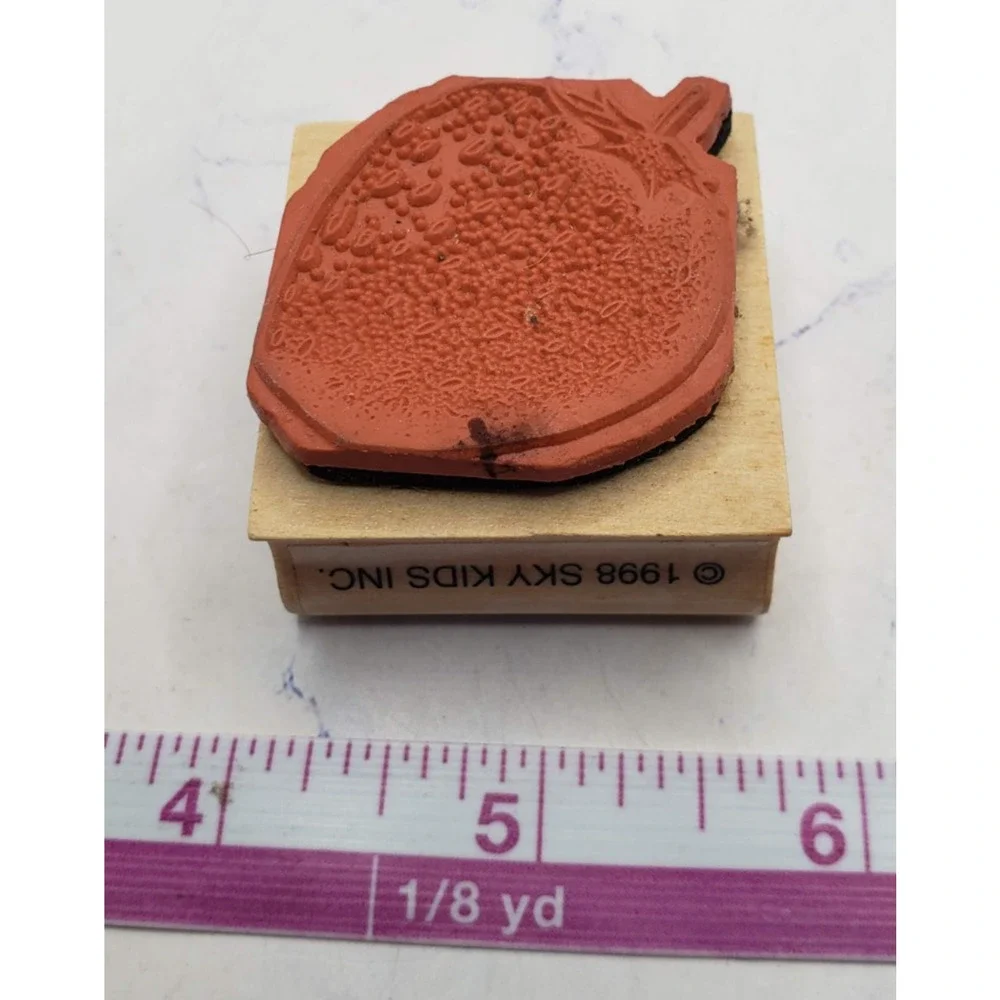 Delicious Strawberry Fruit Nature Sky Kids Wood Mounted Rubber Stamp